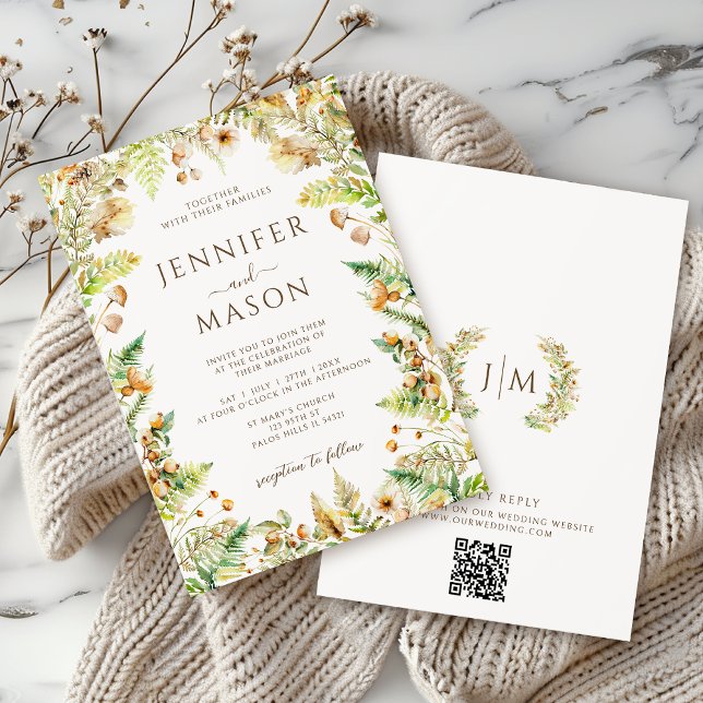 Elegante Rustikale Herbstwald-Hochzeit Einladung (Von Creator hochgeladen)