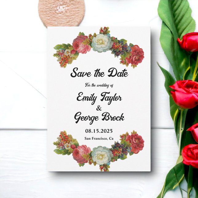 Elegante rustikale Hochzeit der botanischen Sommer Save The Date (Von Creator hochgeladen)