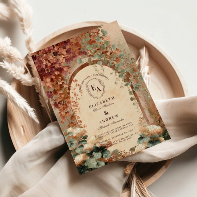 Elegante rustikale Hochzeit im Herbst Einladung (Von Creator hochgeladen)
