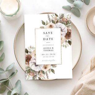 Elegante Rustikale Hochzeit mit Flora Save The Date