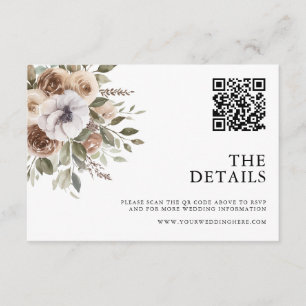 Elegante rustikale Hochzeit mit floraler Wasserfar Begleitkarte