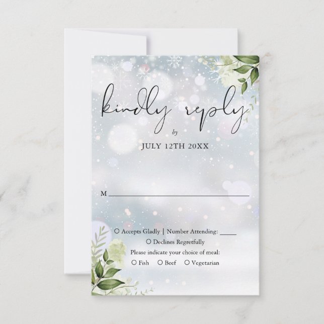 Elegante Rustikale Hochzeit RSVP Karte (Vorderseite)