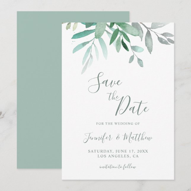Elegante Rustikale Hochzeit Sichern Sie die Datums Save The Date (Vorne/Hinten)