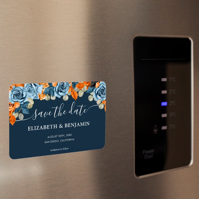 Elegante rustikale Hochzeit von Marine und Rost re Magnet (Von Creator hochgeladen)