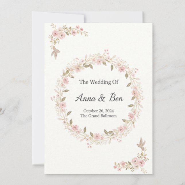 Elegante rustikale Hochzeitseinladung Einladung (Vorderseite)