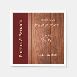Elegante rustikale Hochzeitseinladung Serviette