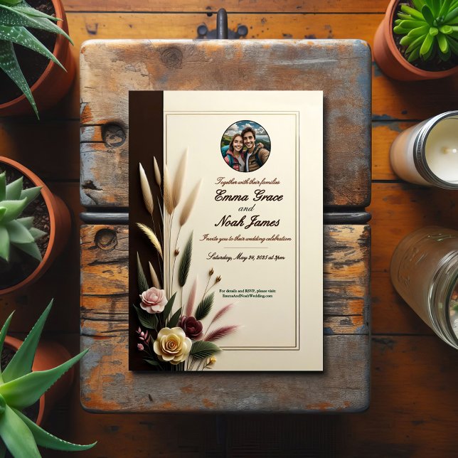 Elegante Rustikale Hochzeitsfeier Einladung (Von Creator hochgeladen)