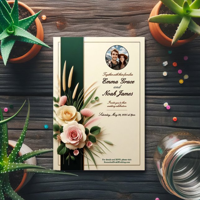 Elegante Rustikale Hochzeitsfeier Einladung (Von Creator hochgeladen)