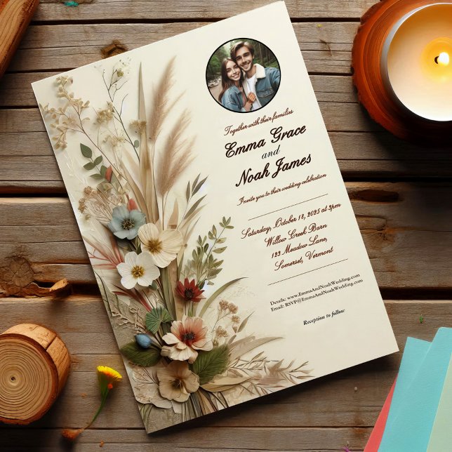 Elegante Rustikale Hochzeitsfeier Einladung (Von Creator hochgeladen)