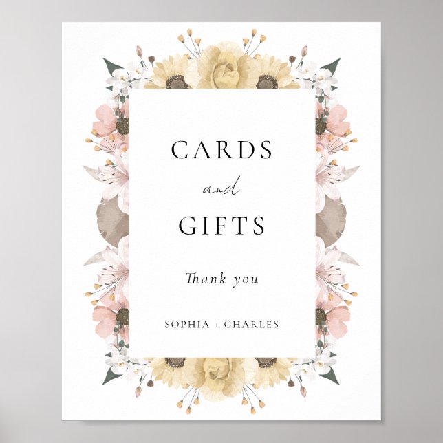 Elegante Rustikale Hochzeitskarten und Geschenke Poster (Vorne)