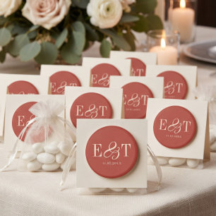Elegante rustikale Hochzeitspaare Initialen Magnet