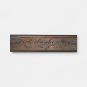 Elegante Rustikale Holzbühnenschilder Türschild