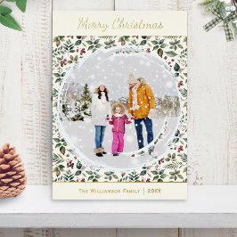 Elegante rustikale Hübsche Weihnachten Folien Feiertagskarte