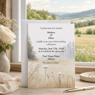 Elegante rustikale Kiefern-Hochzeit Einladung