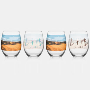 Elegante Rustikale Land Goldene Sonnige Sommer Kun Weinglas Ohne Stiel