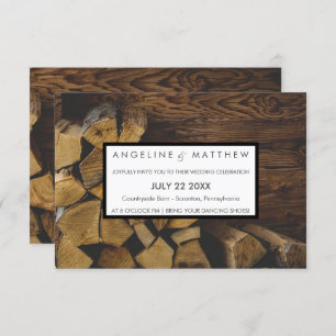 Elegante rustikale Land-hölzernes Feuer-hölzerne Einladung