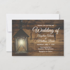 Elegante rustikale Laternenleuchten Hochzeitskarte Einladung