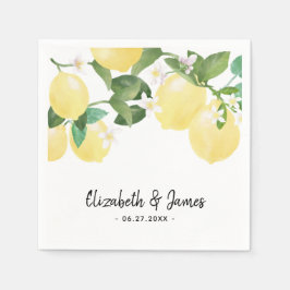 Elegante Rustikale Lemon WasserfarbenSummer Weddin Serviette