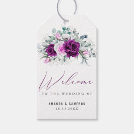 Elegante rustikale Lila Blush Geometrische Hochzei Geschenkanhänger