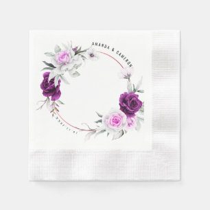 Elegante rustikale Lila Blush Geometrische Hochzei Serviette