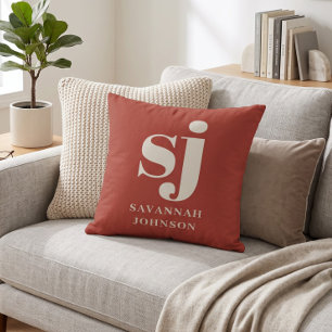 Elegante rustikale Monogramm-Initialen Kissen