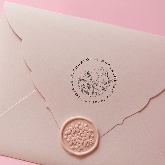 Elegante Rustikale nächtliche Blume Rücksendeadres Permastempel (Von Creator hochgeladen)