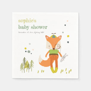 Elegante rustikale Niedliche Woodland Fun Fox Kind Serviette