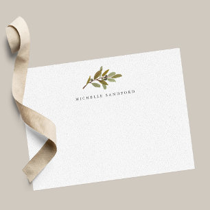 Elegante Rustikale Olive Branch Personalisiert Not Mitteilungskarte