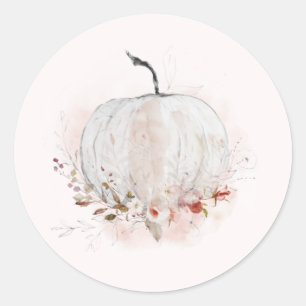 Elegante rustikale Pumpkin-Hochzeit im Herbst Runder Aufkleber
