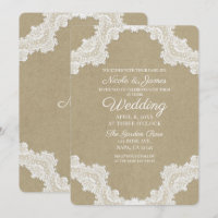 Elegante rustikale Romance White Lace & Kraft Wedd