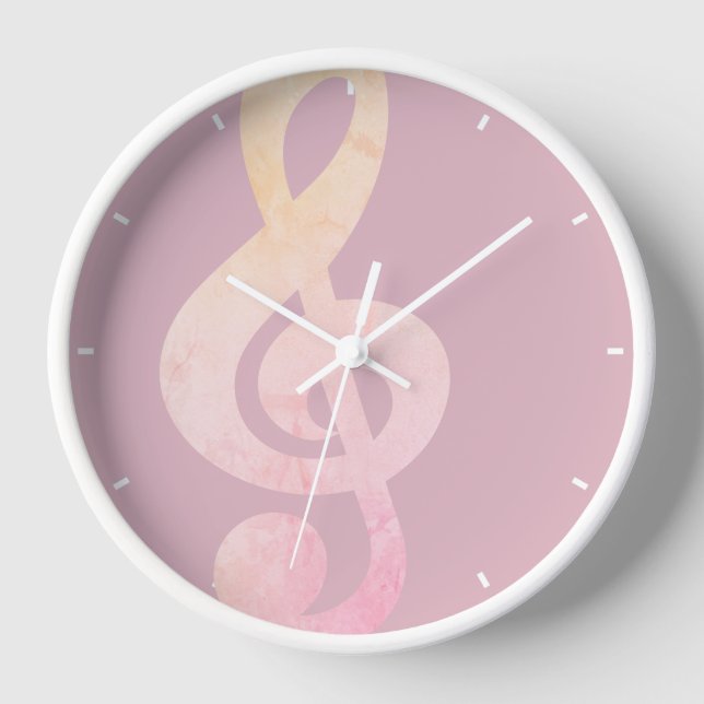 Elegante Rustikale Rosa Grunge Kunst, Dichtung und Uhr (Vorderseite)