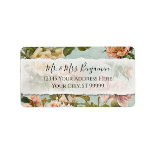 Elegante Rustikale Rosa Rücksendeadresse Adressaufkleber
