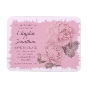 Elegante rustikale Rosengarten Hochzeit mit Blumen Magnet