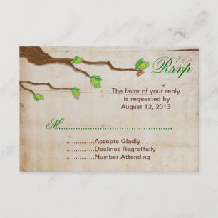 Elegante Rustikale RSVP-Karten aus Barnholz RSVP Karte