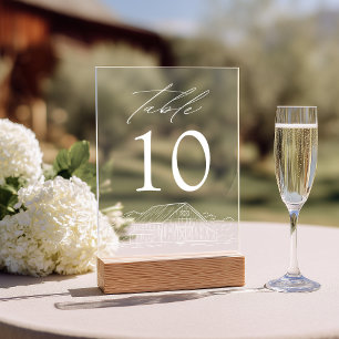Elegante Rustikale Scheune Acryl Hochzeit Tisch Nu Acryleinladungen