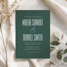 Elegante rustikale smaragdgrüne Hochzeitseinladung