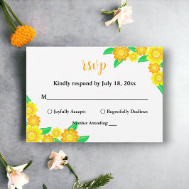 Elegante Rustikale Sommerblumenhochzeit RSVP Karte