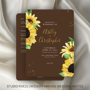 Elegante rustikale Sonnenblume Brown All-in-One Ho Einladung