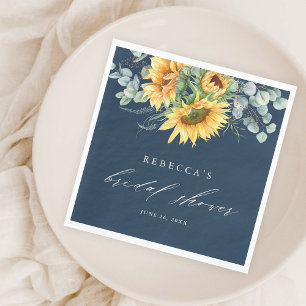Elegante Rustikale Sonnenblumen-Brautparty Serviette