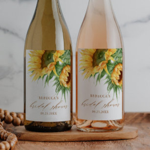 Elegante rustikale Sonnenblumen-Geschenke für Brau Weinetikett