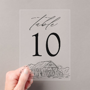 Elegante rustikale Stallakryllische Hochzeitsstift Acryleinladungen