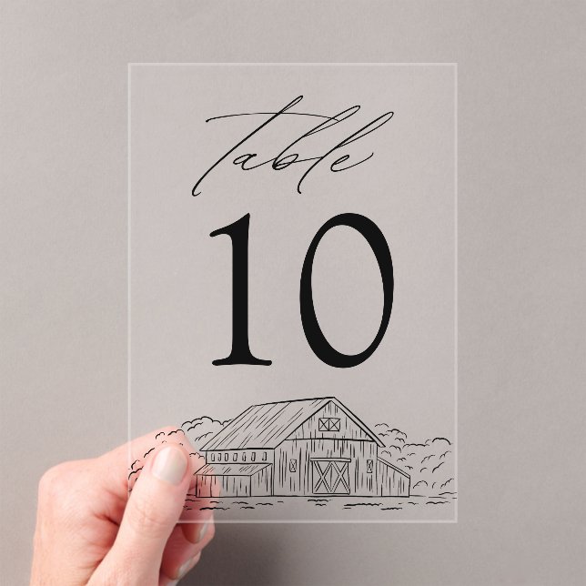 Elegante rustikale Stallakryllische Hochzeitsstift Acryleinladungen (Insitu (Handheld))