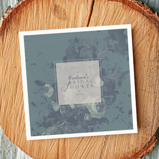Elegante rustikale Teal-Blumen-Brautparty Serviette (Von Creator hochgeladen)