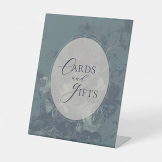 Elegante rustikale Teal-Blumen-Brautparty Sockelschild