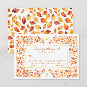 Elegante Rustikale Terracotta-Herbstlaube Hochzeit RSVP Karte