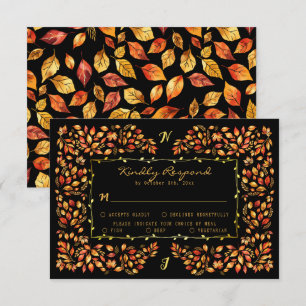 Elegante Rustikale Terracotta-Herbstlaube Hochzeit RSVP Karte