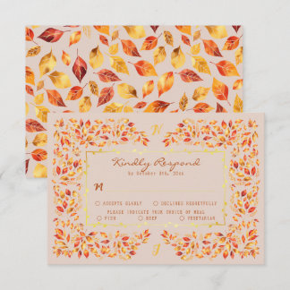 Elegante Rustikale Terracotta-Herbstlaube Hochzeit RSVP Karte
