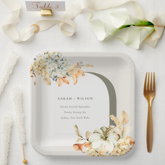 Elegante Rustikale Trauung des Kürbiskürbis Arch B Pappteller (Hochzeit)