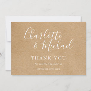Elegante rustikale Unterschrift Hochzeit Vielen Da Dankeskarte