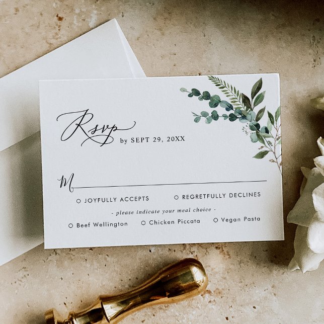 Elegante, rustikale Vegetation RSVP Karte (Von Creator hochgeladen)